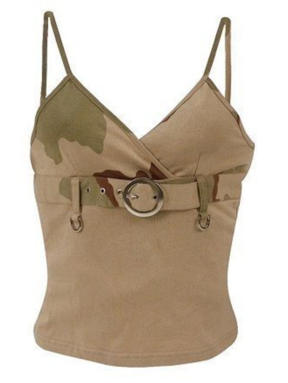 Rothco Cotton Tank Size M Cream Desert Camo With Buckle v-neck D rings Y2K